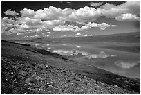 Turquoise Lake and clouds. Lake Clark National Park ( black and white)