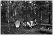 Backcountry campsite. Lake Clark National Park ( black and white)