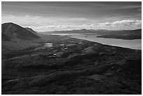 Looking south from Tanalian Mountain. Lake Clark National Park ( black and white)