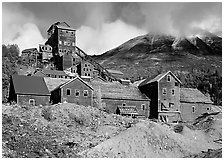 Kennicott historic copper mine. Wrangell-St Elias National Park, Alaska, USA. (black and white)
