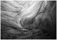 Glacial stream close-up, Root Glacier. Wrangell-St Elias National Park ( black and white)