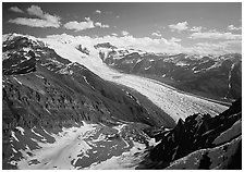 Root Glacier seen from Mt Donoho. Wrangell-St Elias National Park ( black and white)