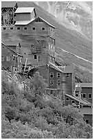 Kennecott mill. Wrangell-St Elias National Park, Alaska, USA. (black and white)