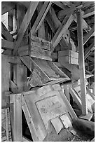 Inside the Kennecott copper concentration plant. Wrangell-St Elias National Park ( black and white)