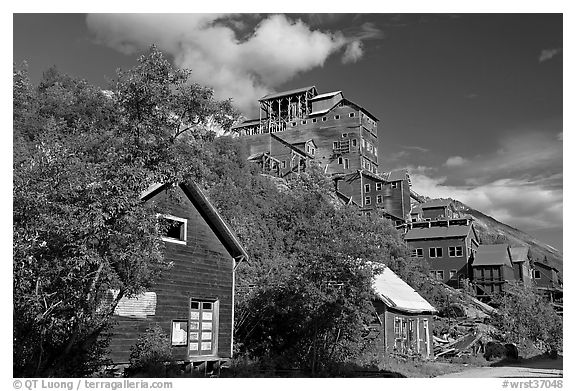 Kennecott mill town. Wrangell-St Elias National Park (black and white)