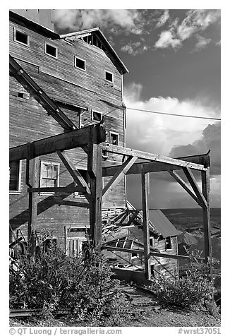 Kennecott Mill, late afternoon. Wrangell-St Elias National Park (black and white)