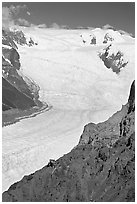 Aerial view of Erie Mine and Root Glacier. Wrangell-St Elias National Park ( black and white)