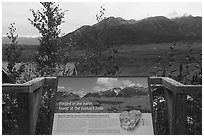 Contact zone interpretive sign, Kennicott. Wrangell-St Elias National Park ( black and white)