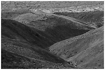 Valley carved by Bonanza Creek. Wrangell-St Elias National Park ( black and white)
