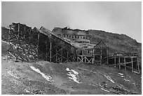 Bonanza Mine from below. Wrangell-St Elias National Park ( black and white)