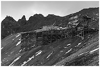 Bonanza Mine and Bonanza Ridge. Wrangell-St Elias National Park ( black and white)