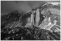 Pinnacles below Bonanza Peak. Wrangell-St Elias National Park ( black and white)