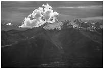 Cloud and Fireweed Mountain. Wrangell-St Elias National Park ( black and white)