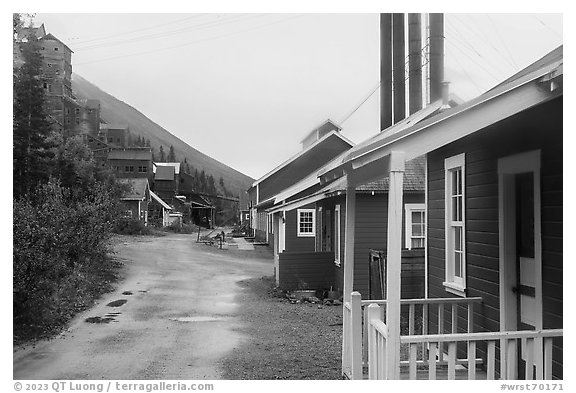 Kennecott historic mill town. Wrangell-St Elias National Park (black and white)