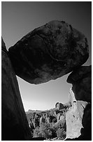 Balanced rock in Grapevine mountains. Big Bend National Park, Texas, USA. (black and white)