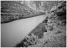 Rio Grande in Santa Elena Canyon. Big Bend National Park ( black and white)