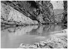 Rio Grande and cliffs in Santa Elena Canyon. Big Bend National Park ( black and white)