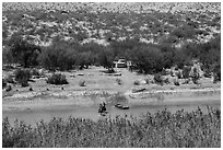 Border crossing. Big Bend National Park ( black and white)