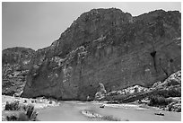 Canoes in Boquillas Canyon. Big Bend National Park ( black and white)