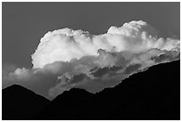Bright clouds at sunset. Big Bend National Park ( black and white)