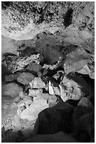 Rocks and hole. Carlsbad Caverns National Park, New Mexico, USA. (black and white)