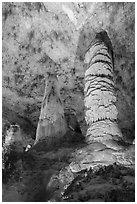 Giant Dome and Twin Domes. Carlsbad Caverns National Park ( black and white)