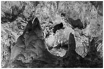 Big limestone pillars. Carlsbad Caverns National Park ( black and white)