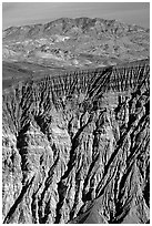 Ubehebe Crater walls and mountains. Death Valley National Park ( black and white)