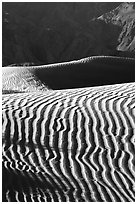 Ripples on Mesquite Sand Dunes, morning. Death Valley National Park ( black and white)