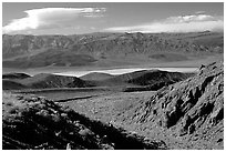 Valley viewed from foothills. Death Valley National Park ( black and white)