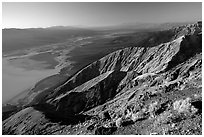 Dante's view, sunset. Death Valley National Park, California, USA. (black and white)