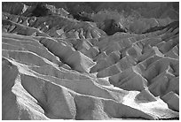 Eroded badlands near Zabriskie Point. Death Valley National Park ( black and white)