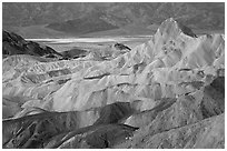 Zabriskie point, dawn. Death Valley National Park, California, USA. (black and white)