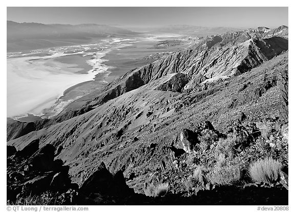Dante's view, afternoon. Death Valley National Park (black and white)