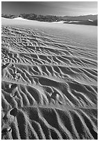 Ripples on Mesquite Sand Dunes, early morning. Death Valley National Park, California, USA. (black and white)