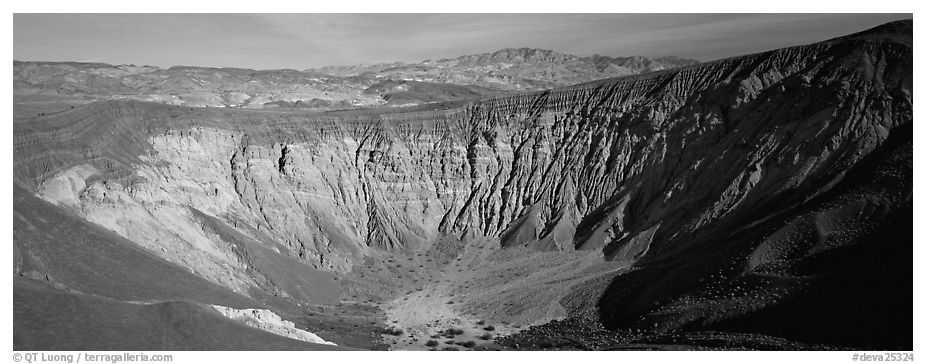 Volcanic Ubehebe crater. Death Valley National Park (black and white)