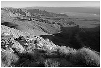 Looking towards the north from Aguereberry point, early morning. Death Valley National Park ( black and white)