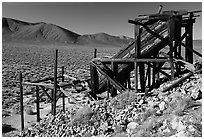 Cashier's mine in the Panamint Mountains, morning. Death Valley National Park ( black and white)