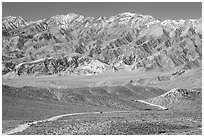 Mountains above Emigrant Pass. Death Valley National Park, California, USA. (black and white)