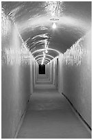 Access tunnel to Furnace Creek Inn by night. Death Valley National Park ( black and white)