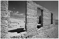 Ruins of Ashford Mill. Death Valley National Park ( black and white)