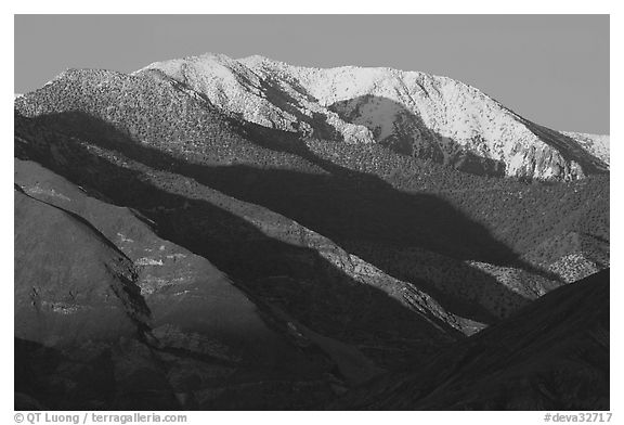 Telescope Peak at sunset. Death Valley National Park (black and white)