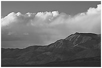 Clouds and mountains at sunset. Death Valley National Park, California, USA. (black and white)