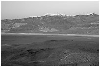 Panamint Valley and Panamint Range, dusk. Death Valley National Park, California, USA. (black and white)