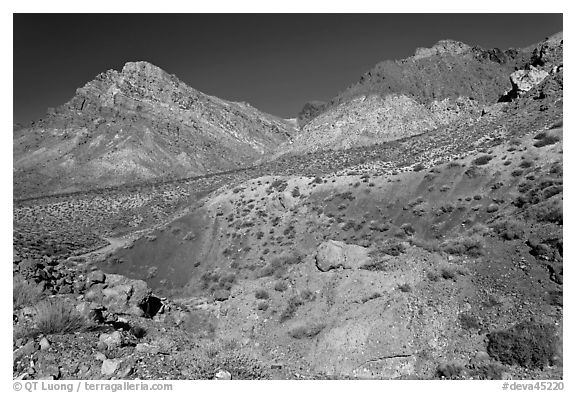 Slopes above Titus Canyon. Death Valley National Park (black and white)