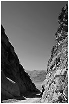 Mouth of Titus Canyon and valley. Death Valley National Park ( black and white)