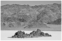 Grandstand and mountains. Death Valley National Park ( black and white)