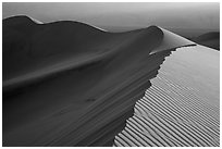Dune ridges at sunset. Death Valley National Park ( black and white)