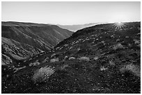 Sunrise, Father Crowley Viewpoint at sunrise. Death Valley National Park ( black and white)