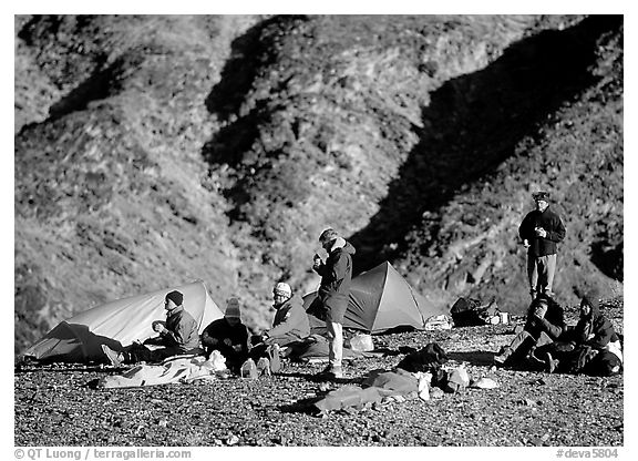 Group at backcountry camp. Death Valley National Park, California, USA.